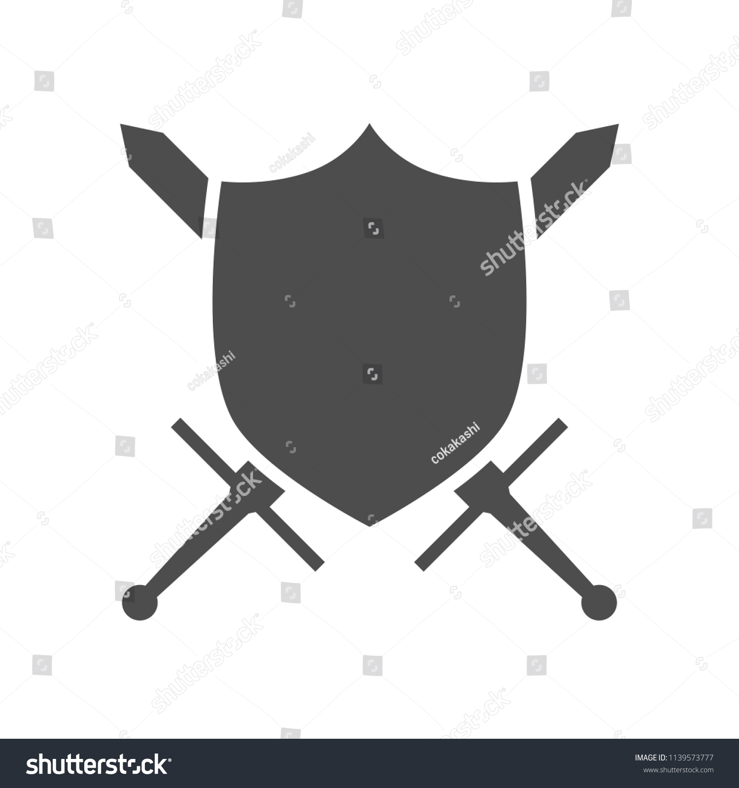 Black Sword Shield Symbol Vector Stock Vector (Royalty Free) 1139573777 ...