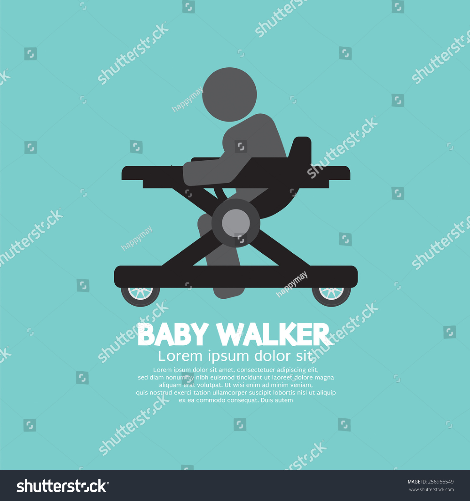 Download Black Symbol Baby Walker Vector Illustration - 256966549 ...