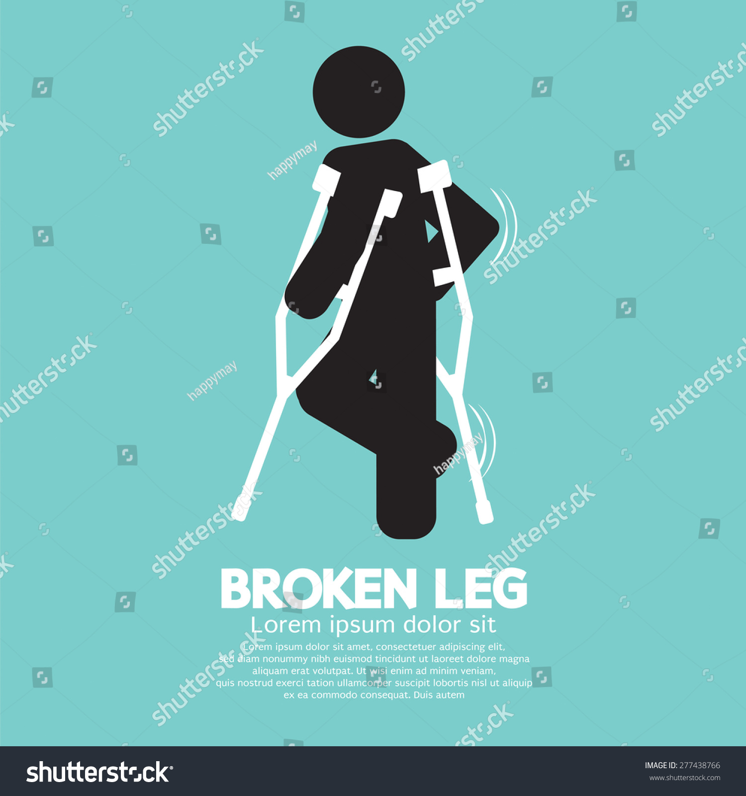 SVG of Black Symbol Broken Leg Vector Illustration svg