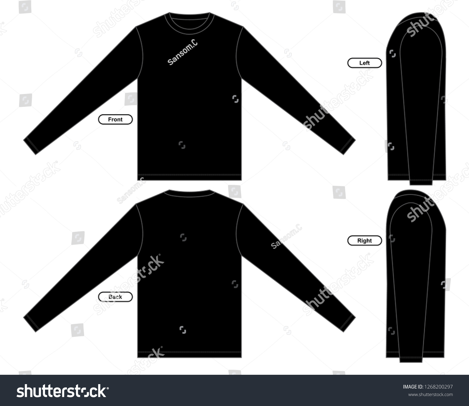 black long sleeve shirt side view