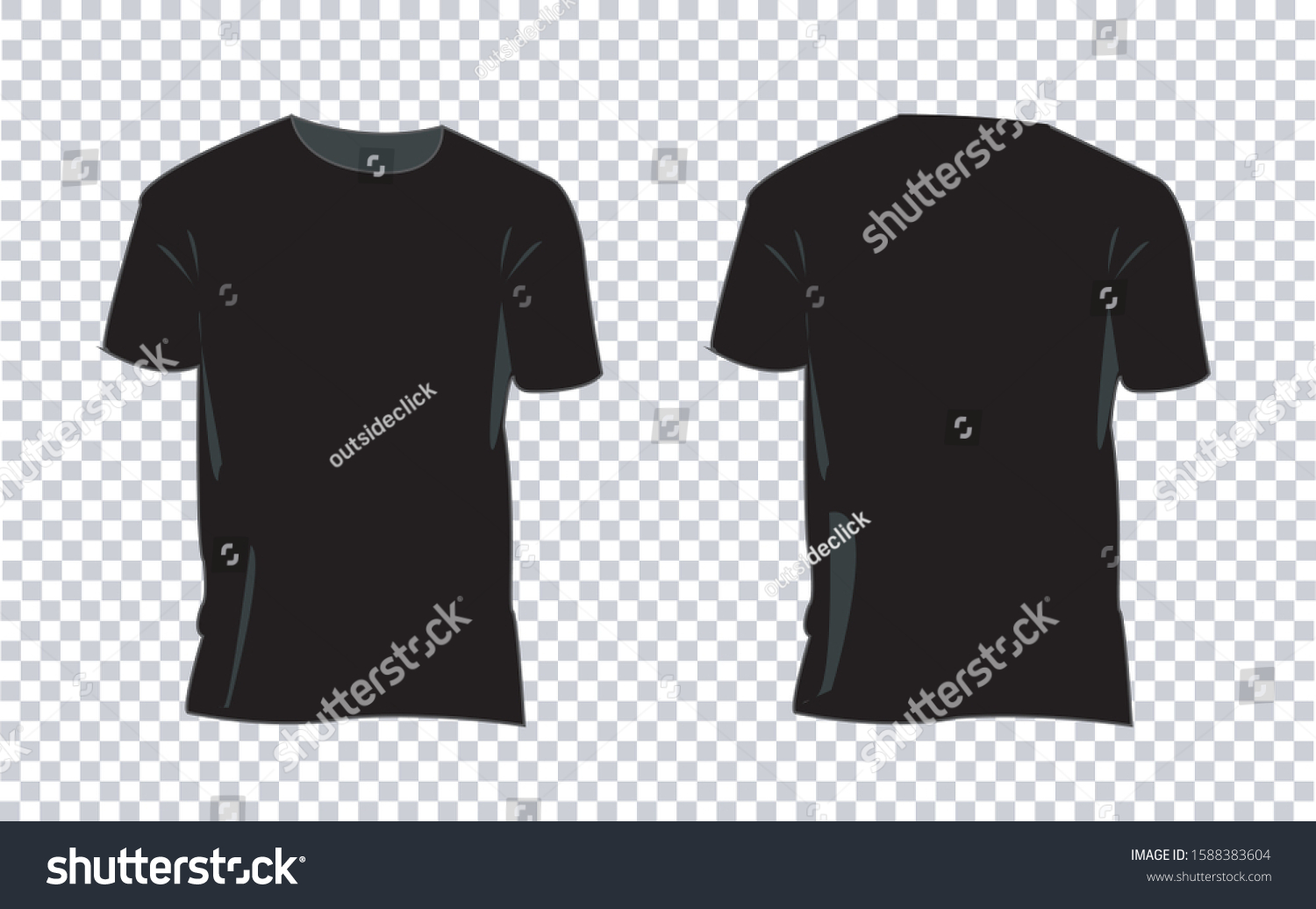 Download Black Tshirt Template Transparent Background Vector Stock Vector Royalty Free 1588383604