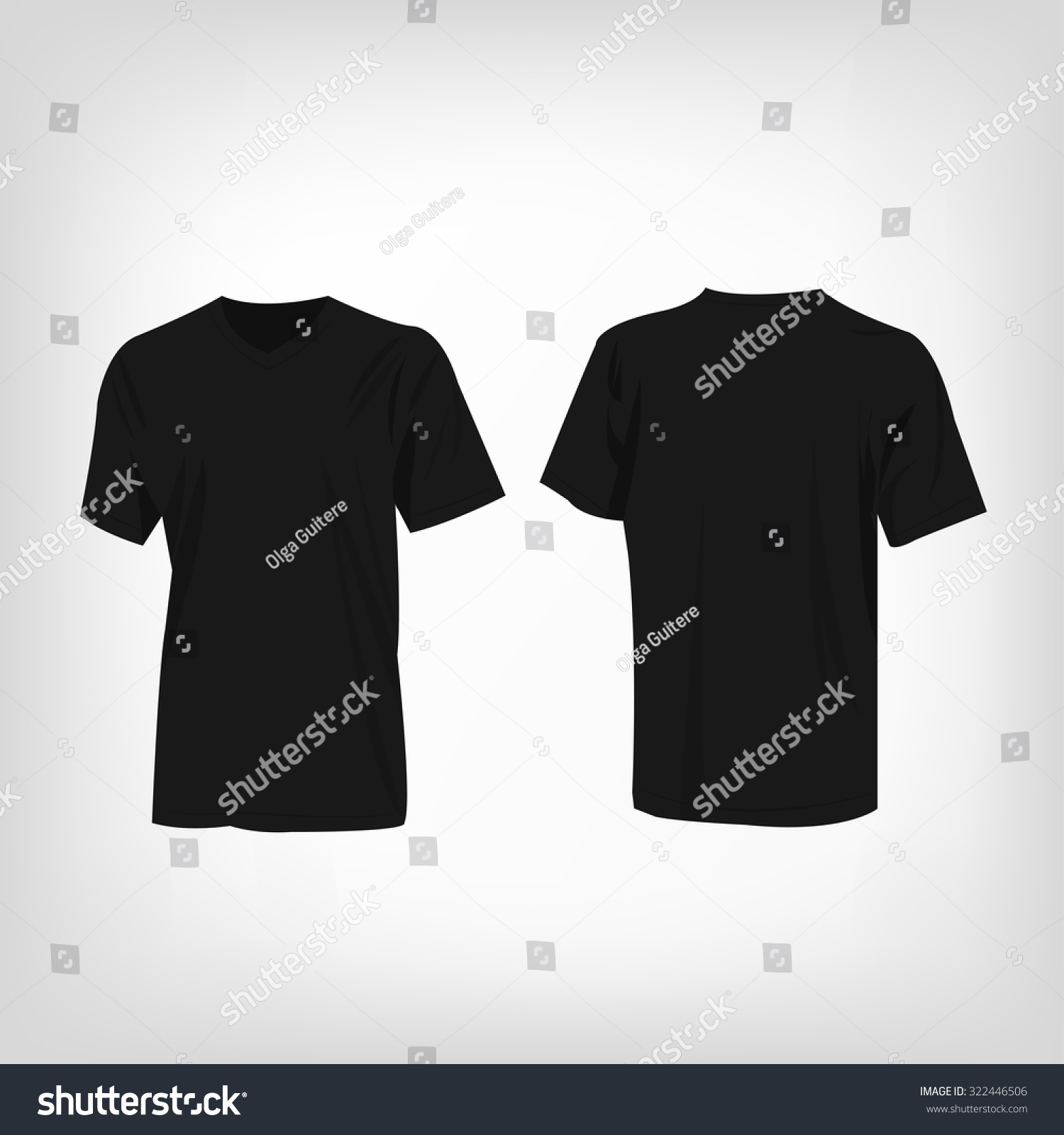 Black Tshirt Vector Set Stock Vector (Royalty Free) 322446506