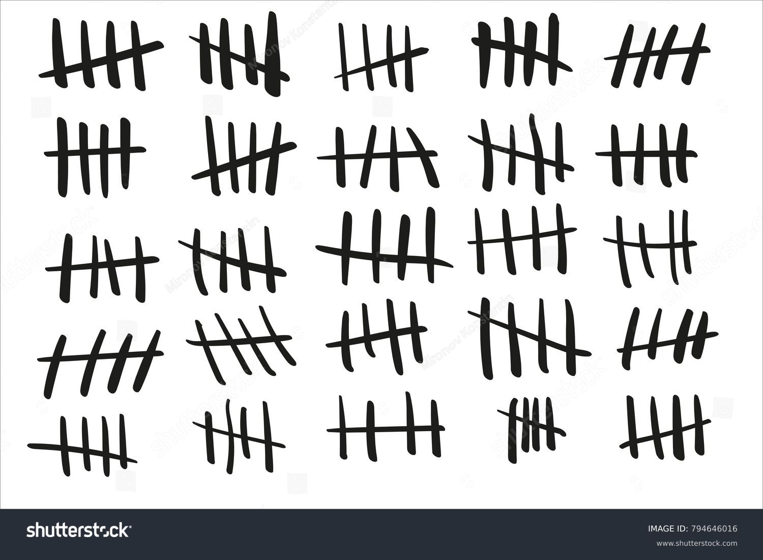 black tally marks set on white stock vector royalty free 794646016
