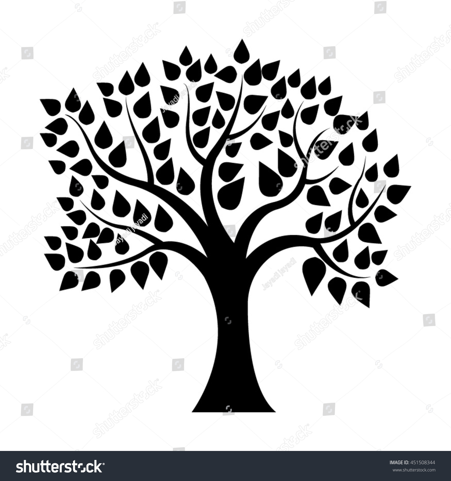 BLACK TREE SILHOUETTE 2 Stock Vector (Royalty Free) 451508344