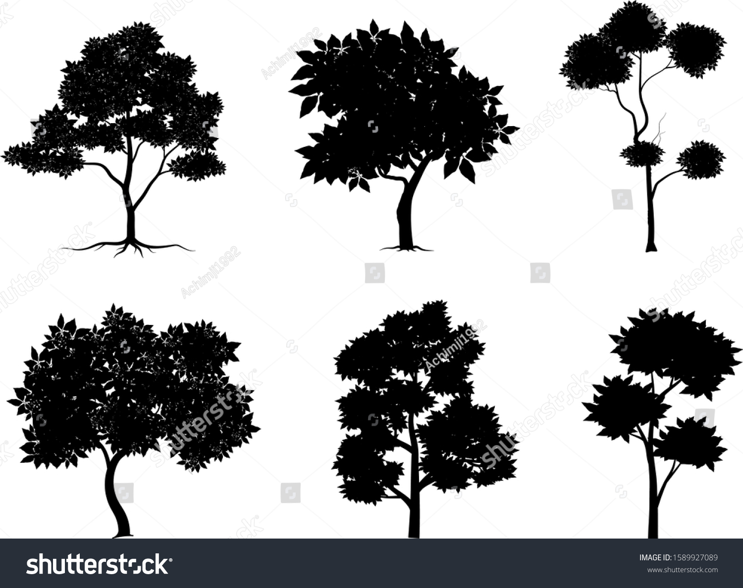 Black Tree Symbol Style White Background Stock Vector (Royalty Free ...