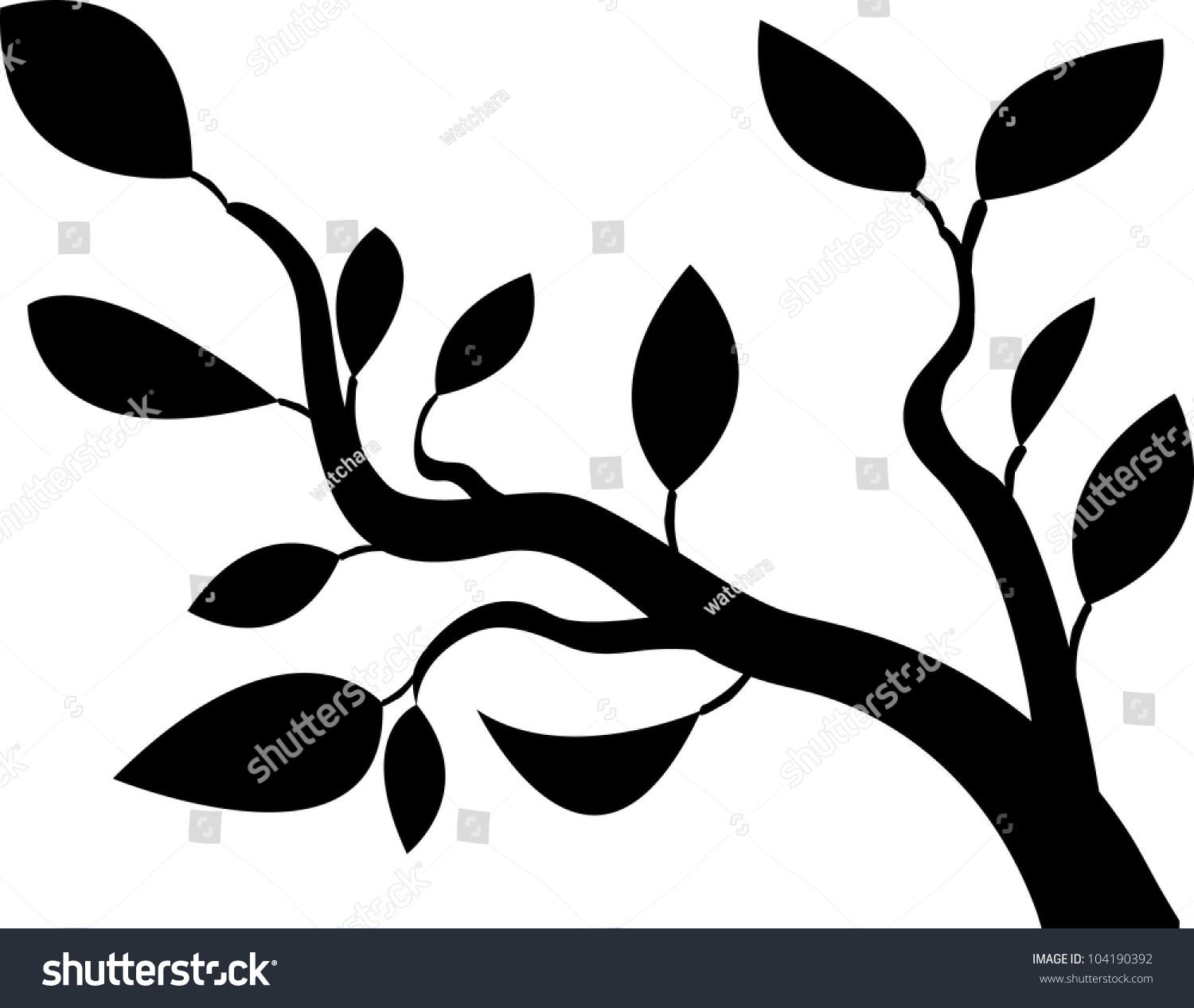 Black Tree Vector Stock Vector 104190392 - Shutterstock