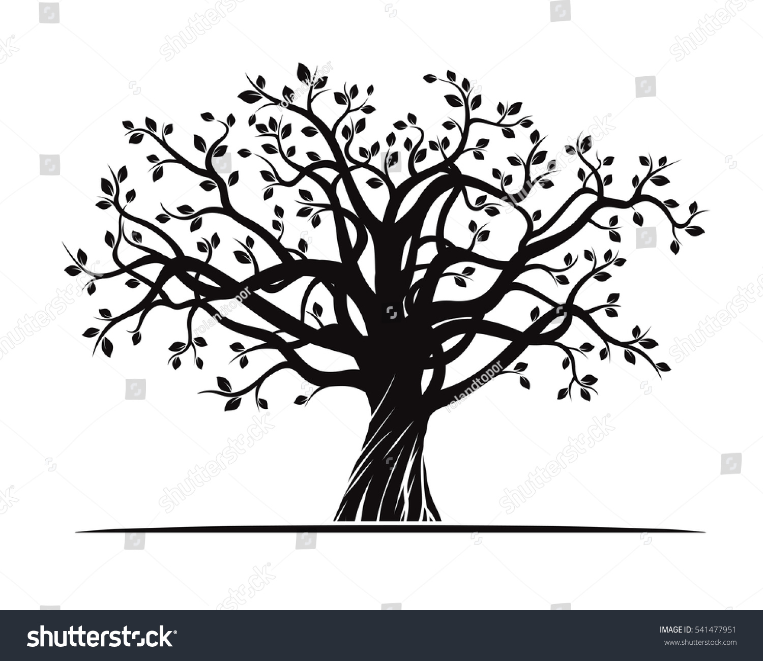 Black Tree. Vector Illustration - 541477951 : Shutterstock