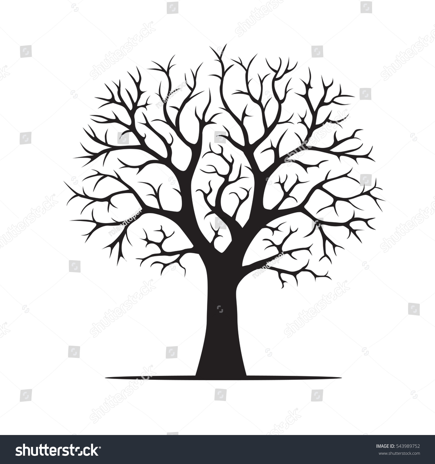 Black Tree Vector Illustration Stock Vector 543989752 - Shutterstock
