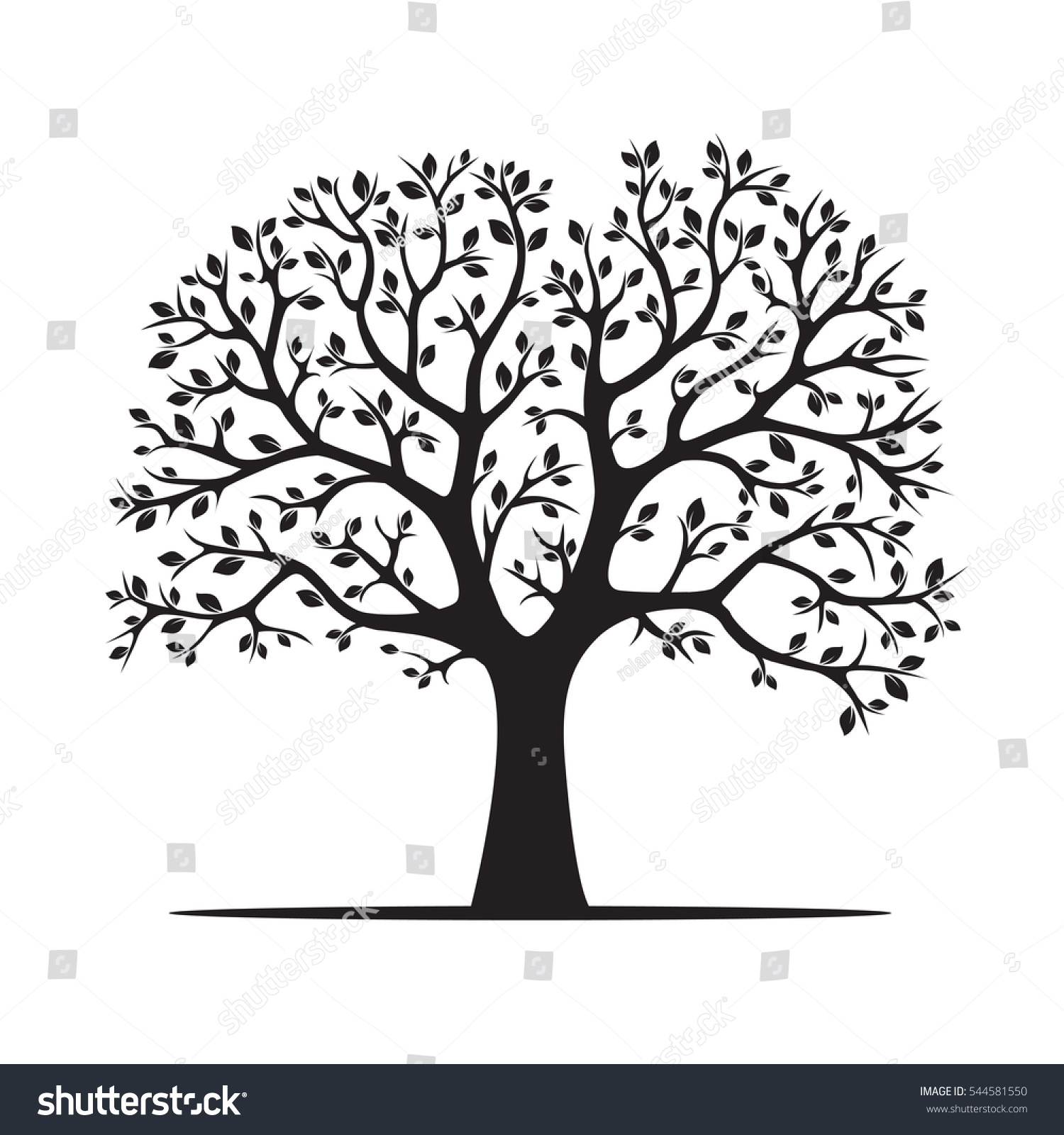 Black Tree Vector Illustration Stock Vector (Royalty Free) 544581550