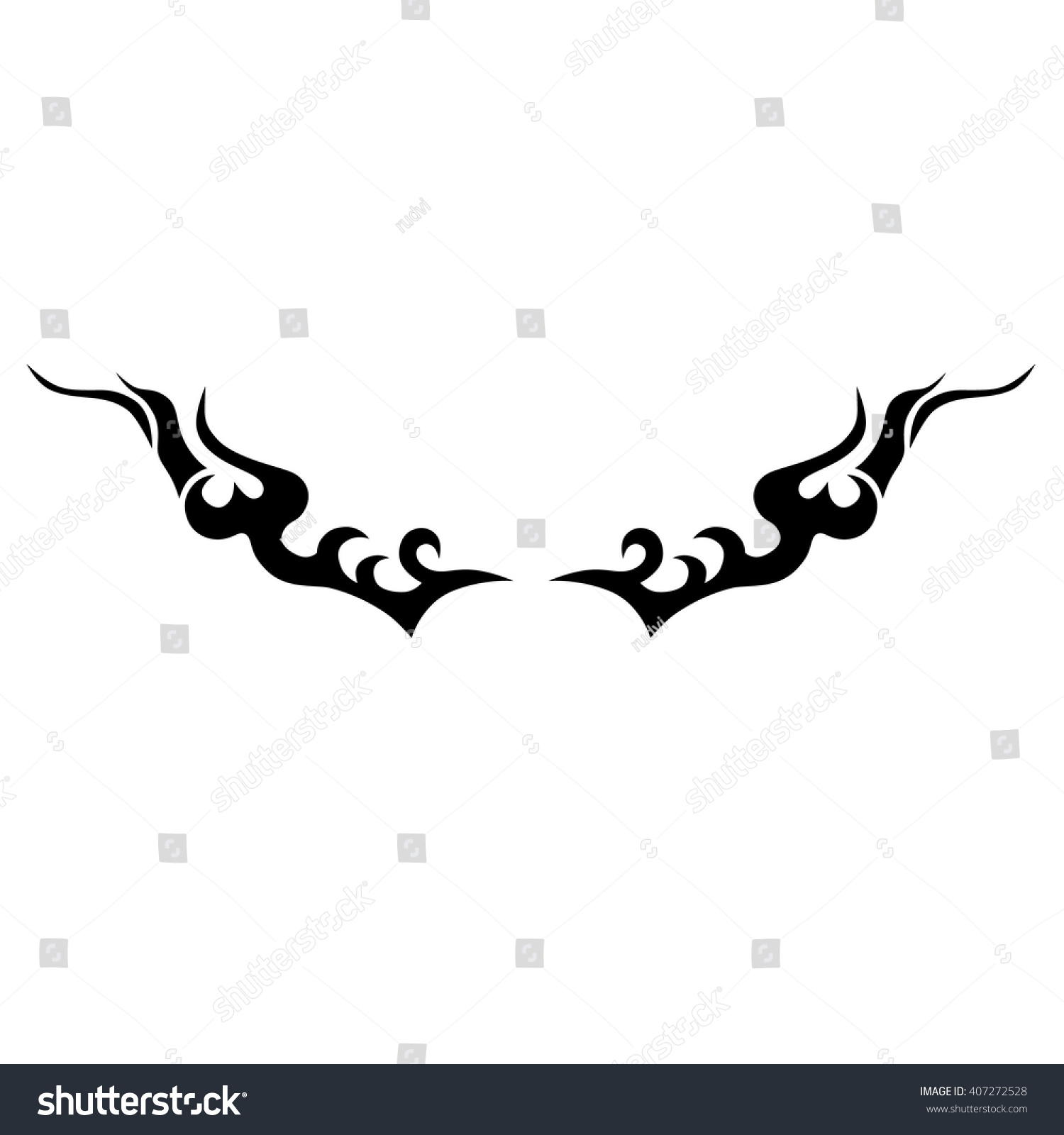 Black Tribal Flames Tattoo Another Design Stock Vector 407272528   Stock Vector Black Tribal Flames For Tattoo Or Another Design 407272528 