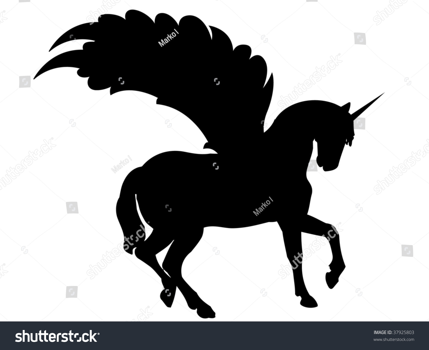 Black Unicorn Vector Silhouette Stock Vector 37925803 - Shutterstock
