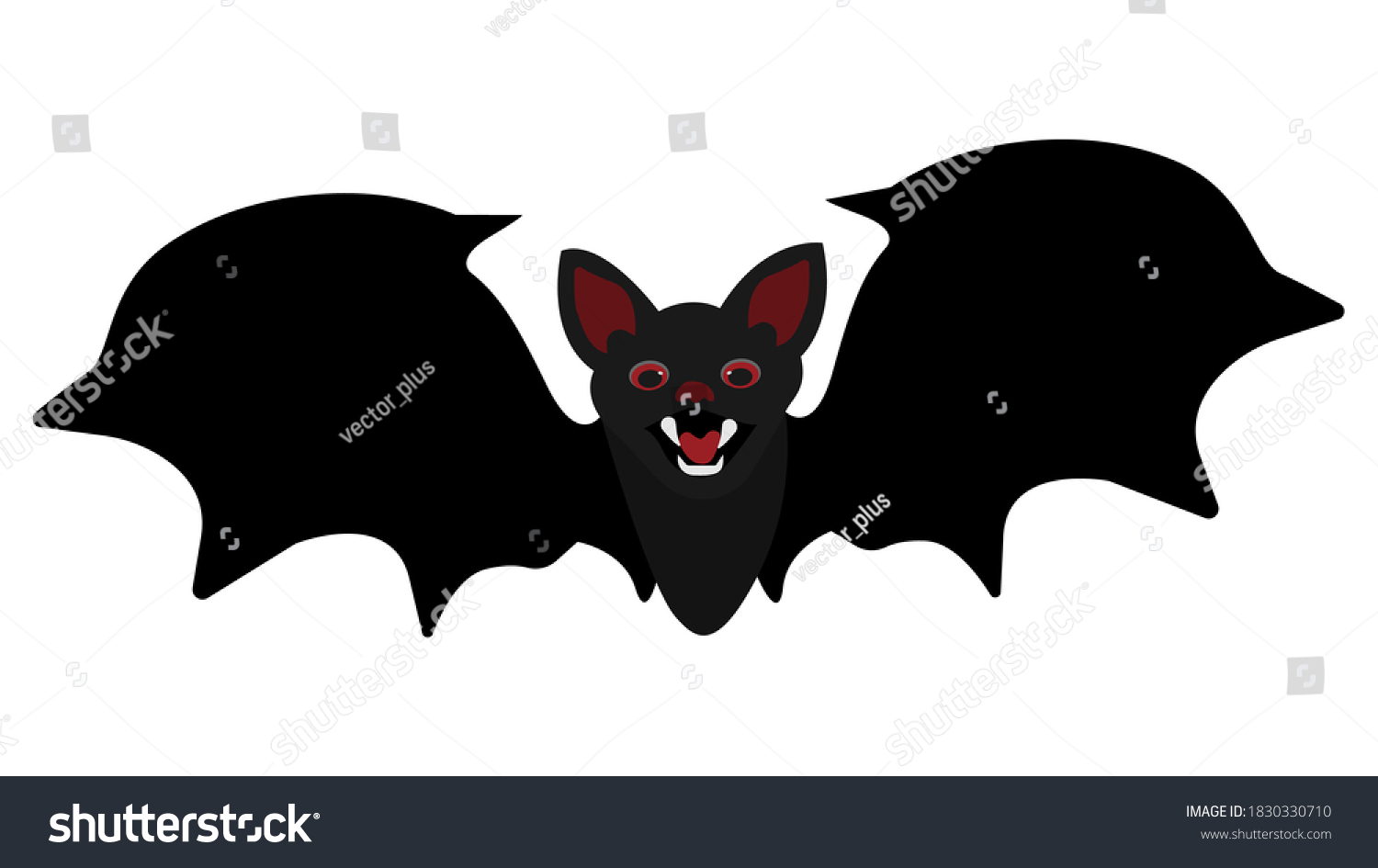 Black Vampire Bat Vector Image Eps Stock Vector (Royalty Free) 1830330710