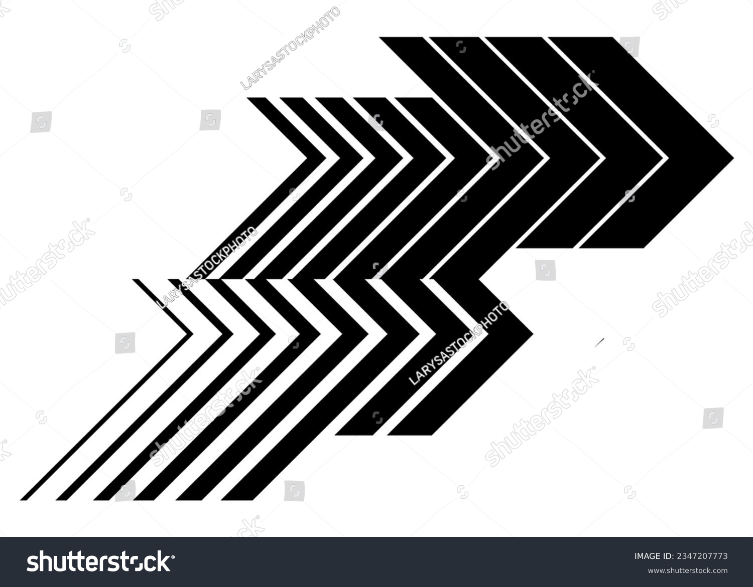 SVG of Black vector arrow on a white background. Universal pattern for a sticker on a vehicle, car, bus, SUV, toys, a pattern on sportswear, web design, interior design, printing. Abstract vector background. svg