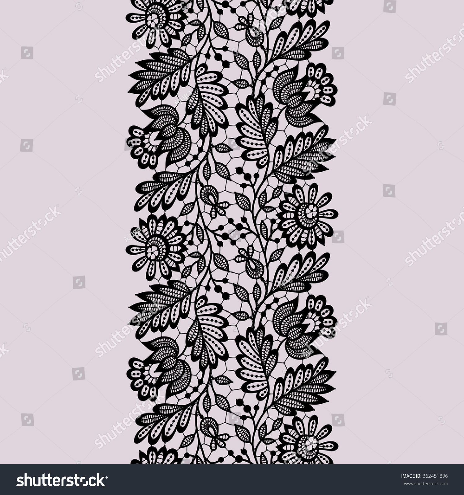 Black Vector Lace Seamless Pattern Stock Vector (Royalty Free ...