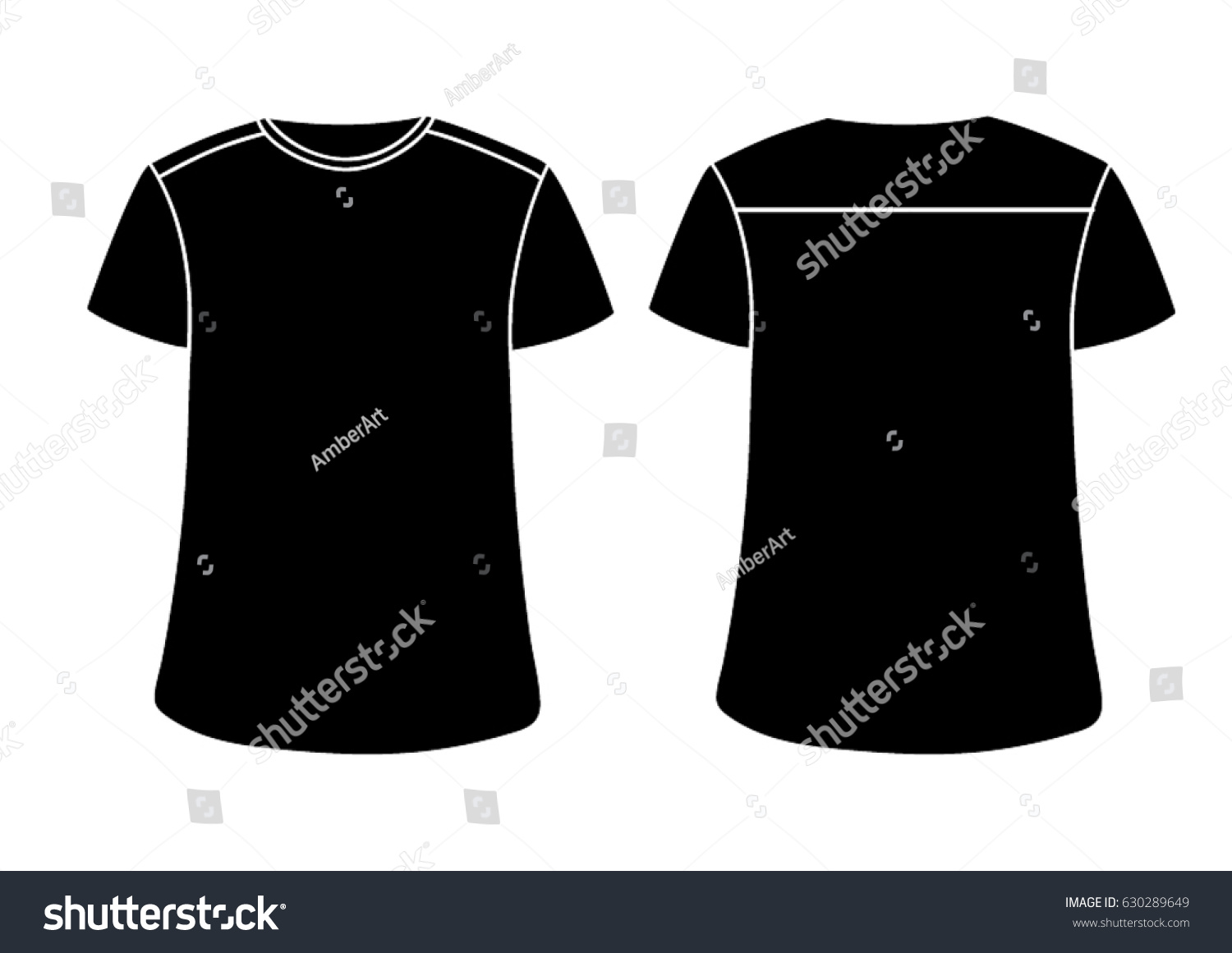 Black Vector Males Females Tshirt Template Stock Vector (Royalty Free ...