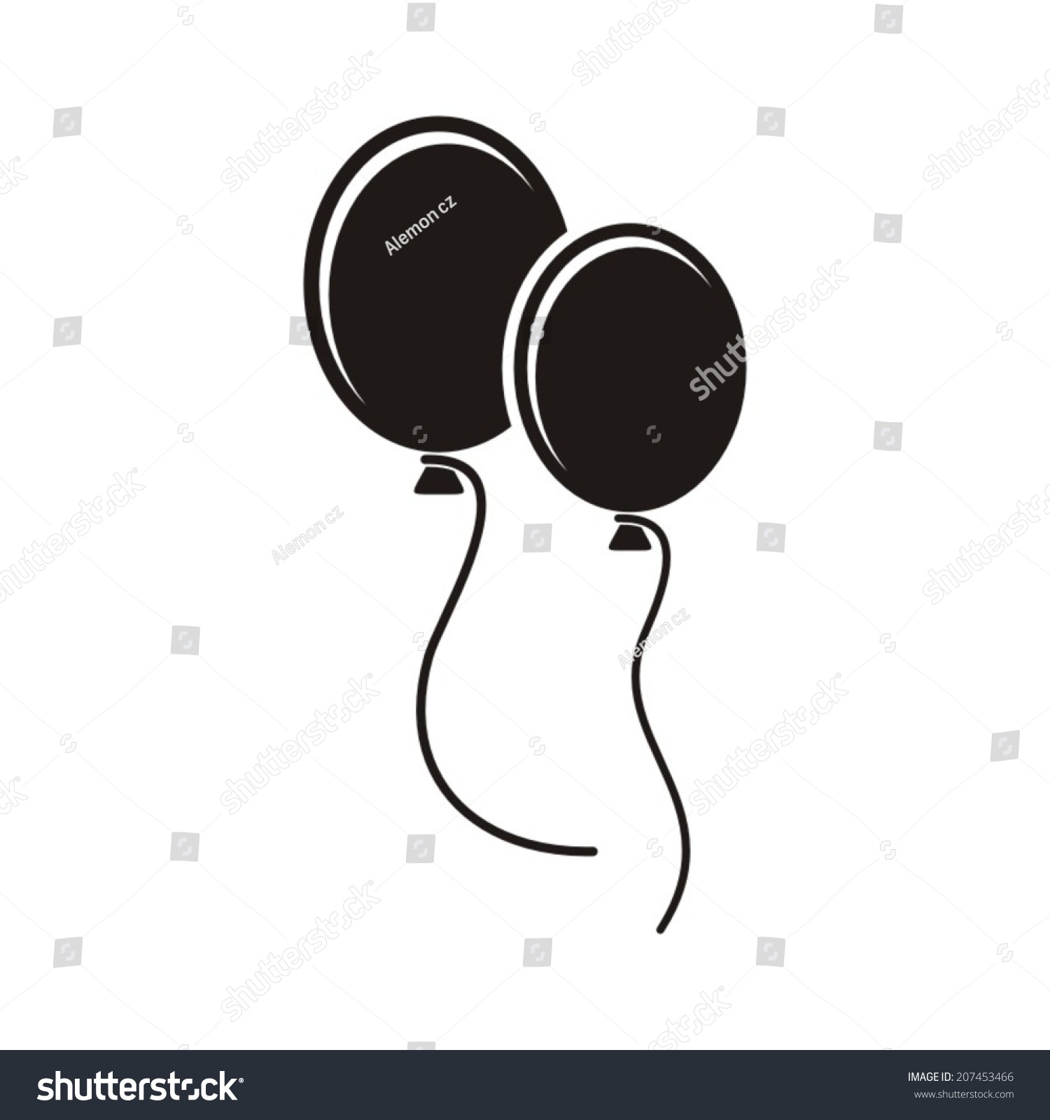 Download Black Vector Party Balloons Icon On Stock Vector (Royalty ...