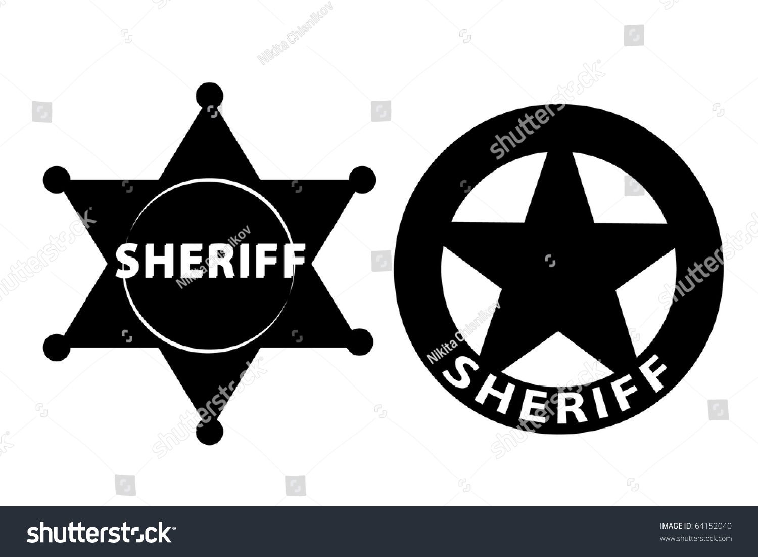 SVG of Black vector  Sheriff star on white background svg