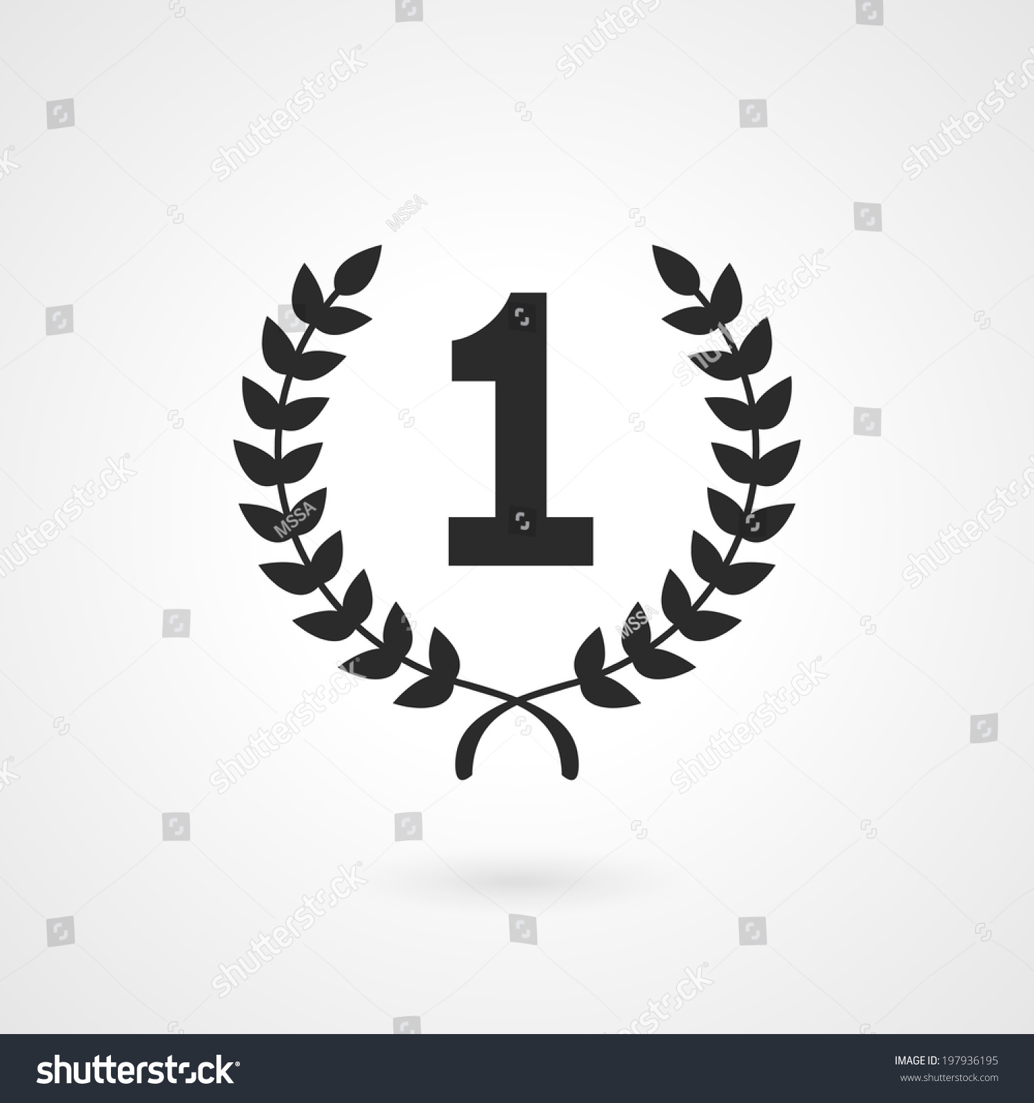 Black Vector Silhouette Winner Icon Or Number 1 Sign With A Circular ...