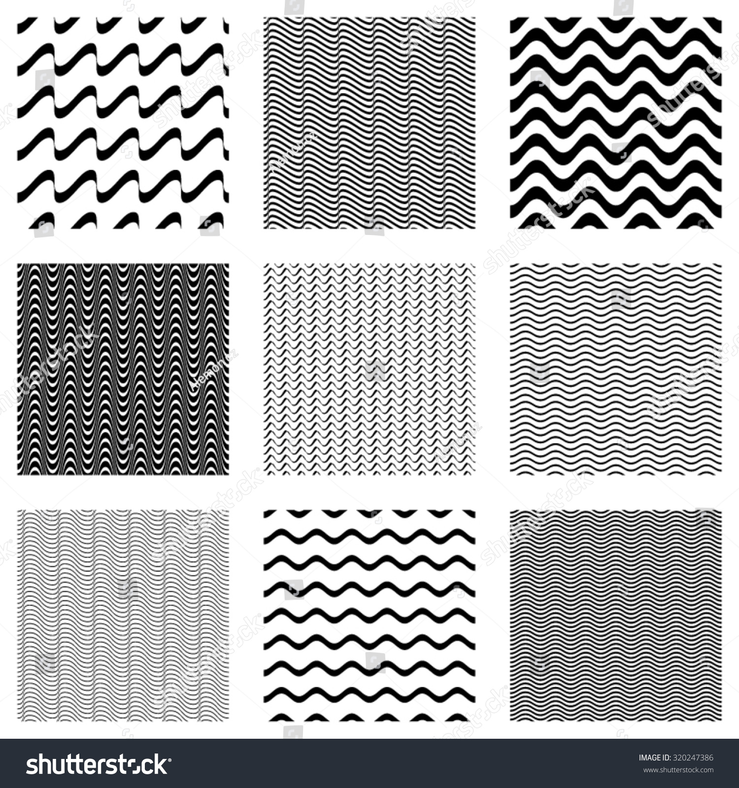 Simple Line Designs Patterns : Black vector simple seamless wavy line stock