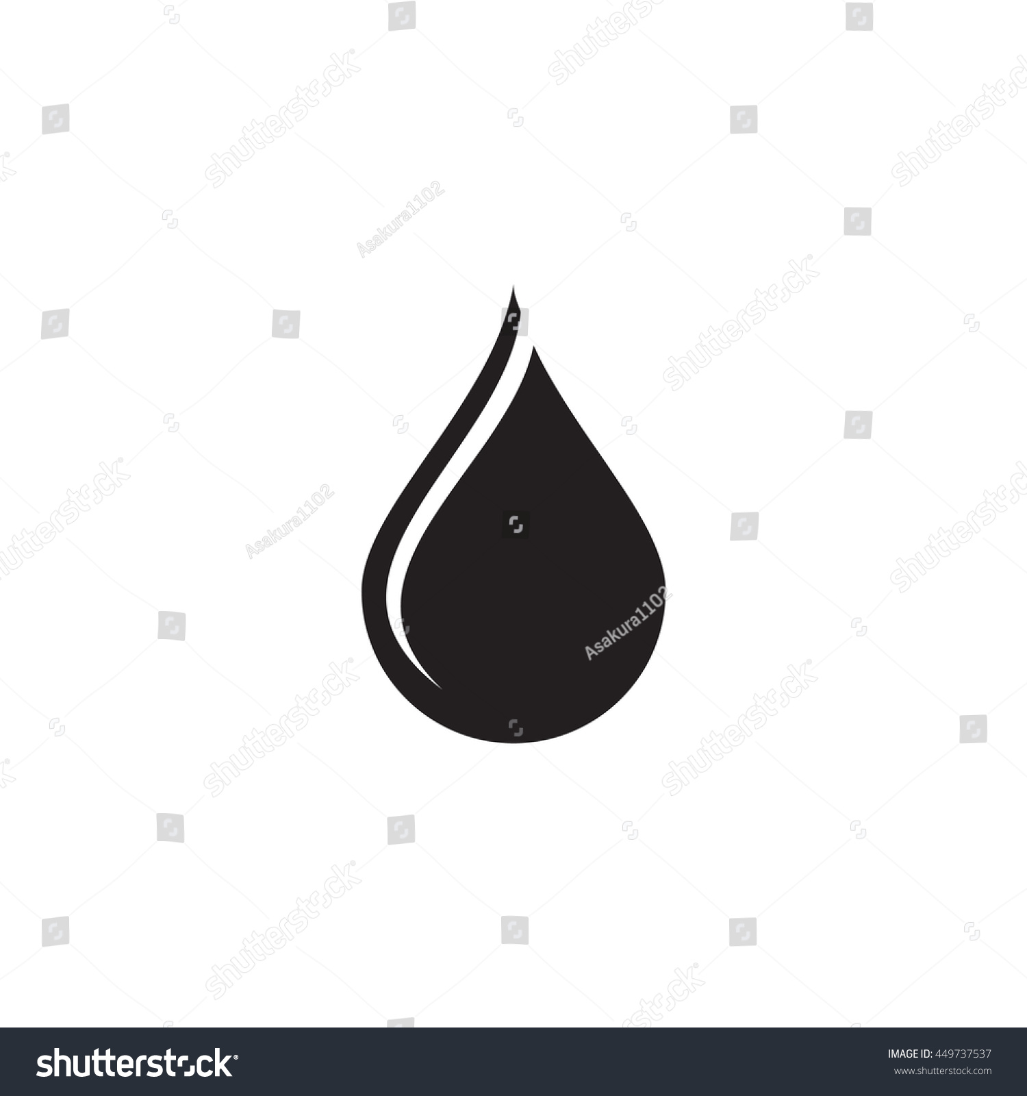 Black Water Drop Icon Stock Vector 449737537 - Shutterstock