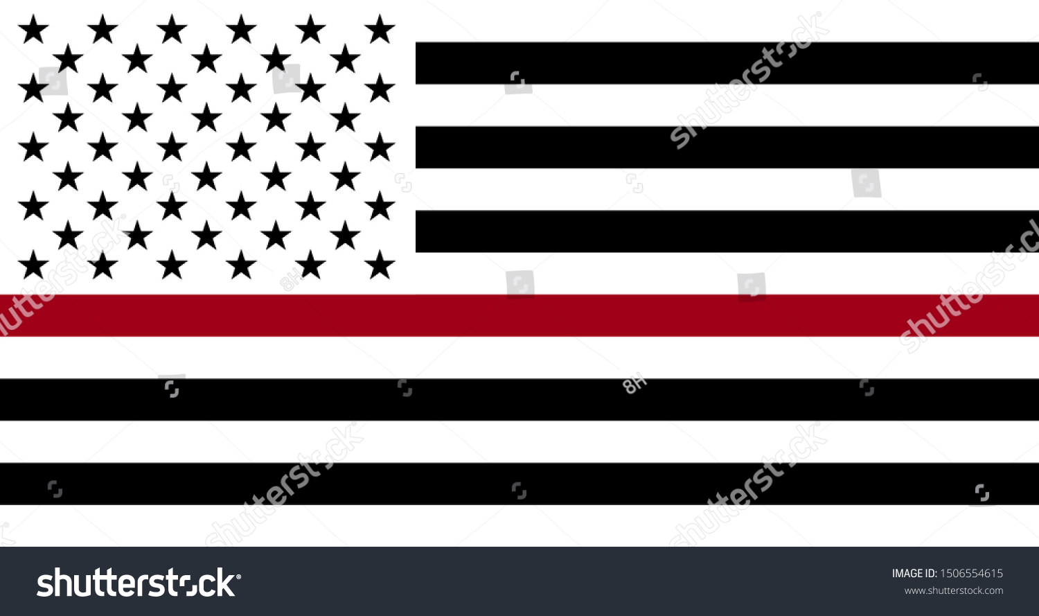 Black White Red American Flag Honoring Stock Vector Royalty Free 1506554615