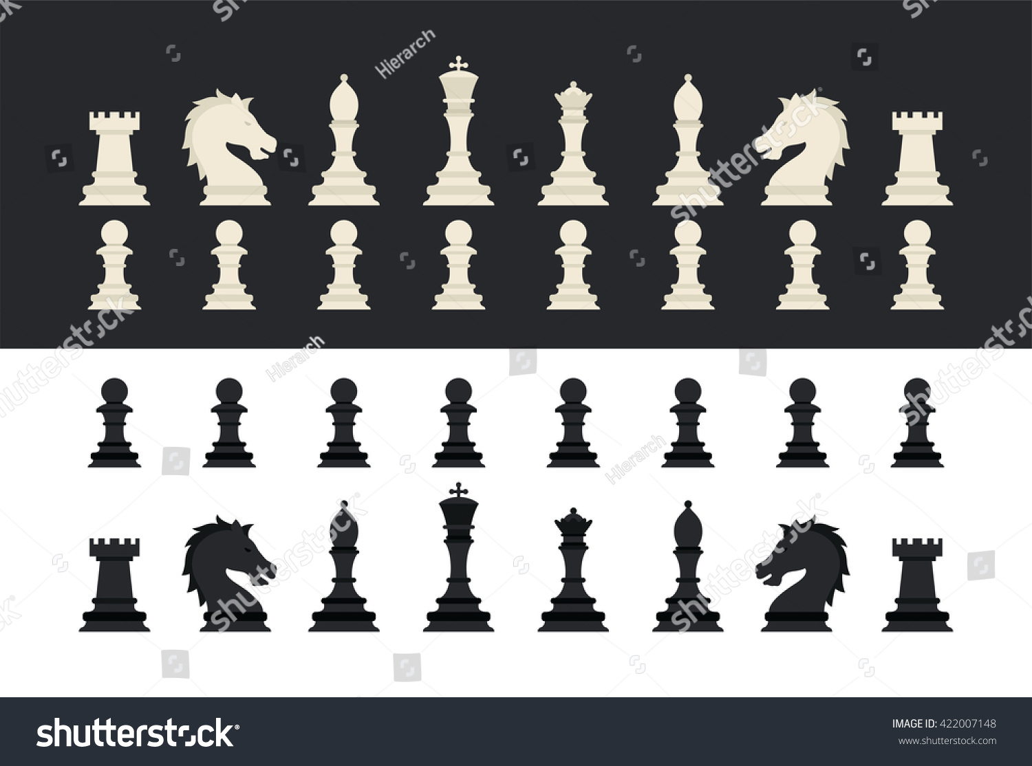 SVG of Black & White chess pieces icons set. Vector illustration. svg