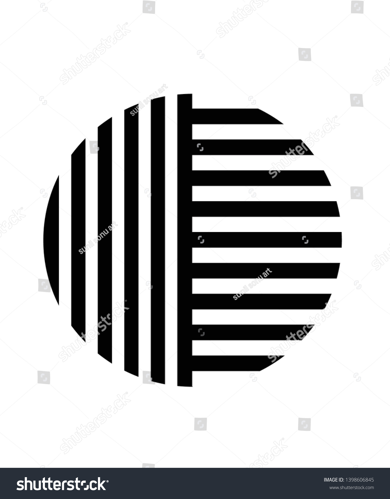 Black White Circle Illusion Vector Graphic Stock Vector (royalty Free 