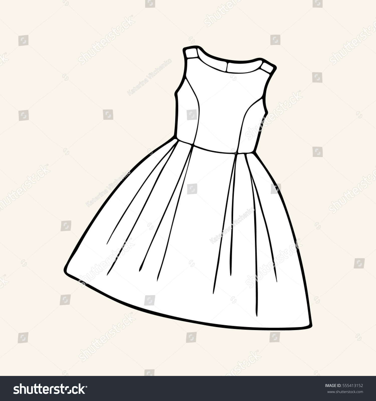 Black White Elegant Dress Stock Vector (Royalty Free) 555413152
