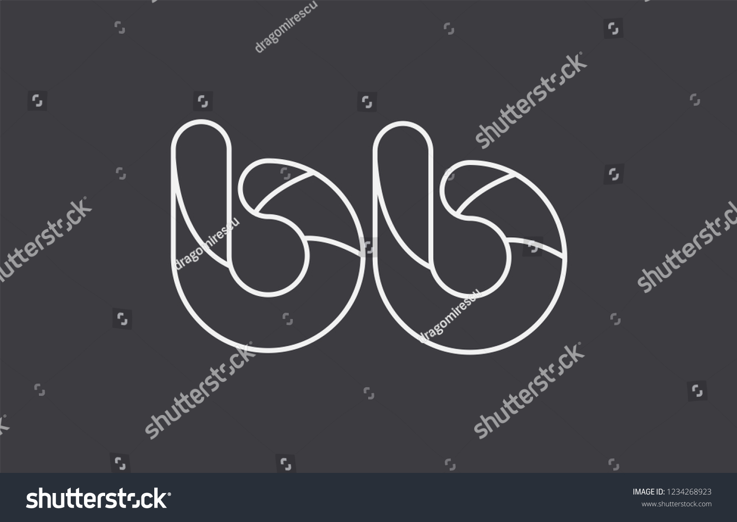 Black White Grey Alphabet Letter Bb Stock Vector Royalty Free 1234268923 Shutterstock 