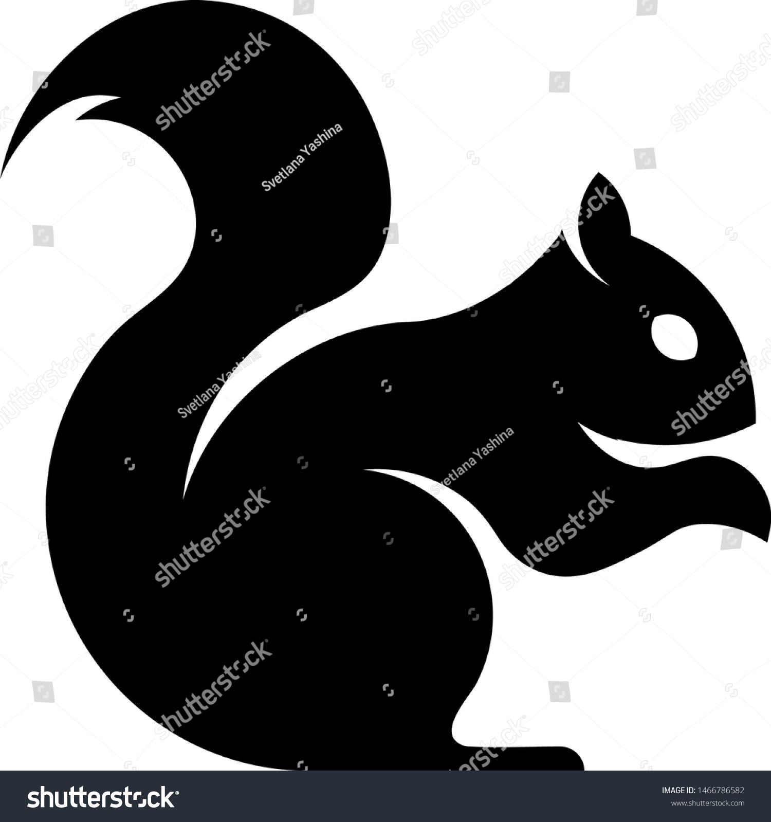 Black white squirrel vector illustration stock vector royalty free 