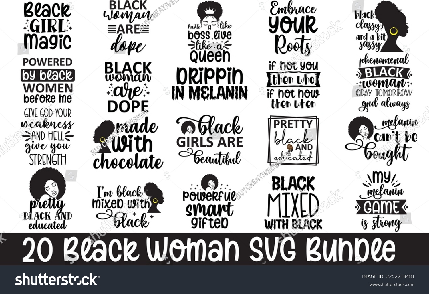 SVG of Black Woman SVG, Black Girl Magic SVG Bundle, Boss Lady Svg, Black Lives Matter, Afro Lady Woman, svg files for Cricut, Silhouette cut file svg