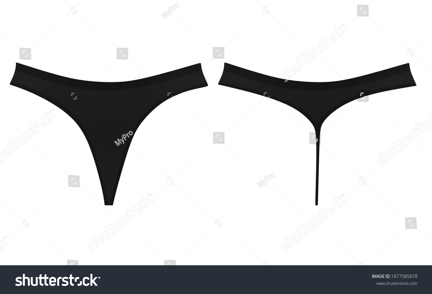 Vektor Stok Black Woman Underwear Vector Illustration Tanpa Royalti 1877585878 Shutterstock 0224