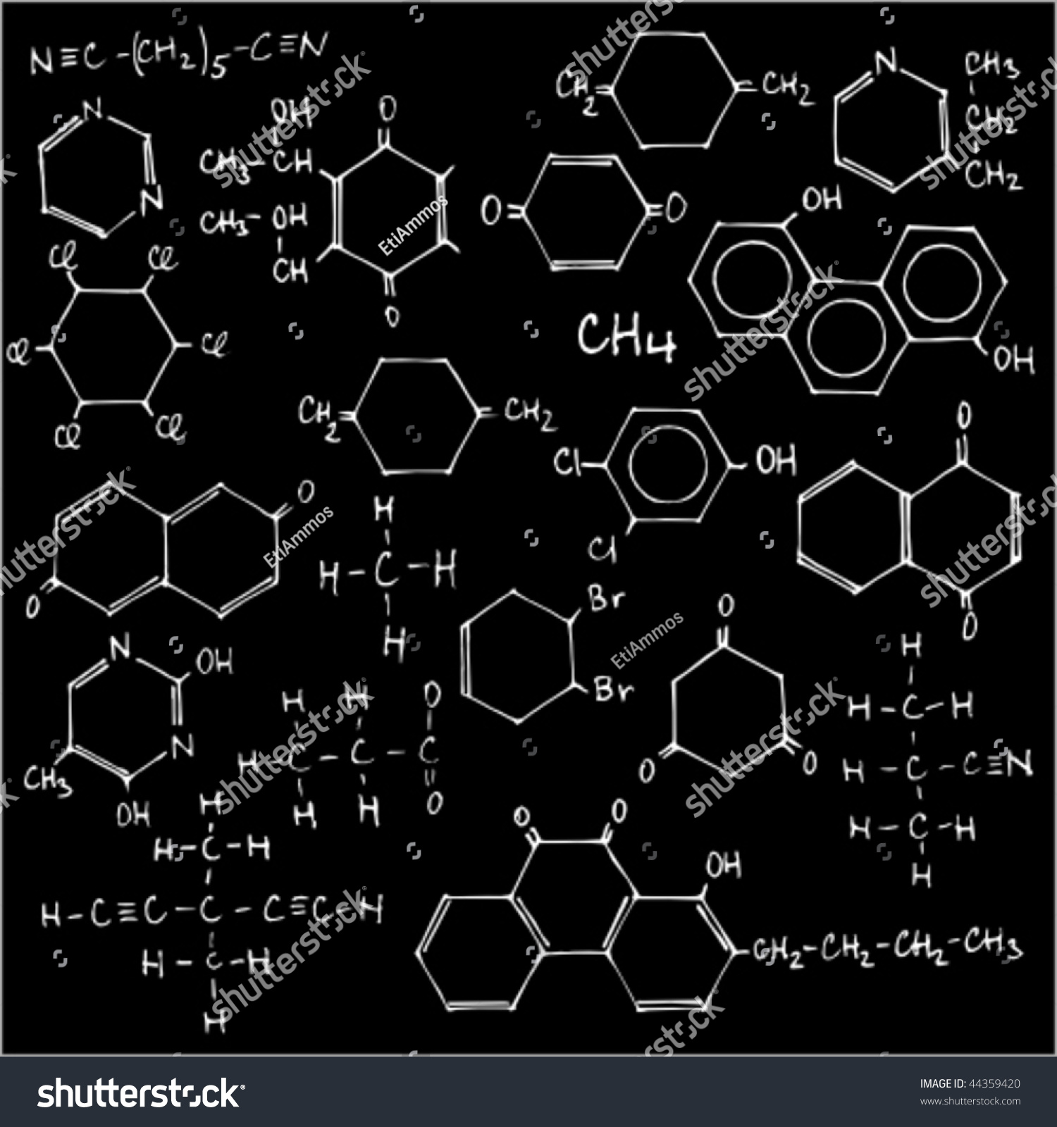 Blackboard Chemical Formulas Vector Illustration Stock Vector 44359420 ...