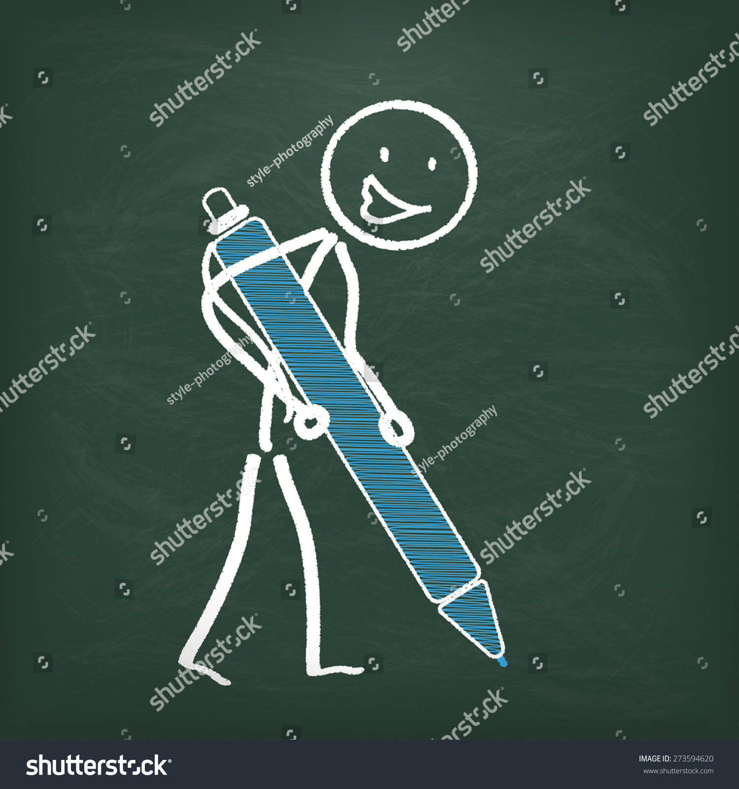 Blackboard Stickman Ballpen Eps 10 Vector Stock Vector (Royalty Free ...