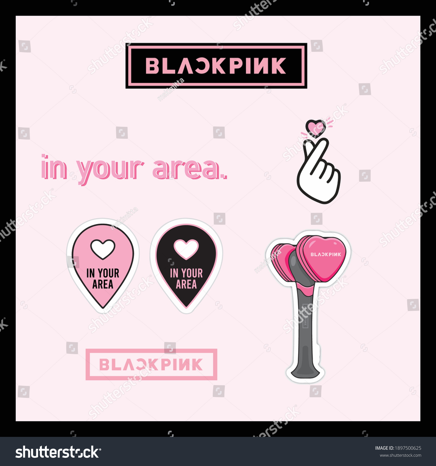 Blackpink Your Area Sticker Vector Kpop Stock Vector (royalty Free 