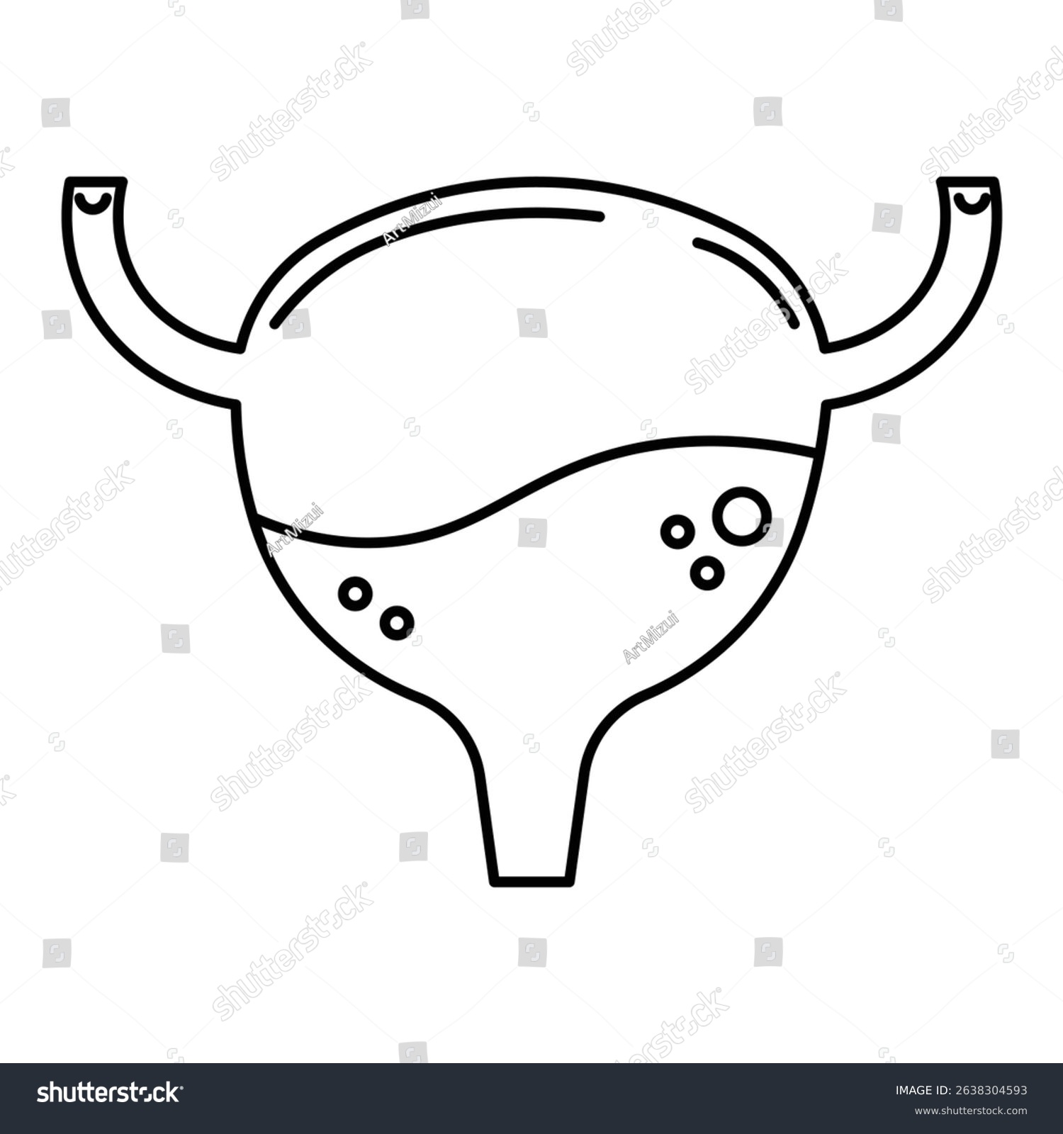 black bladder outline, medical concept clip art preview