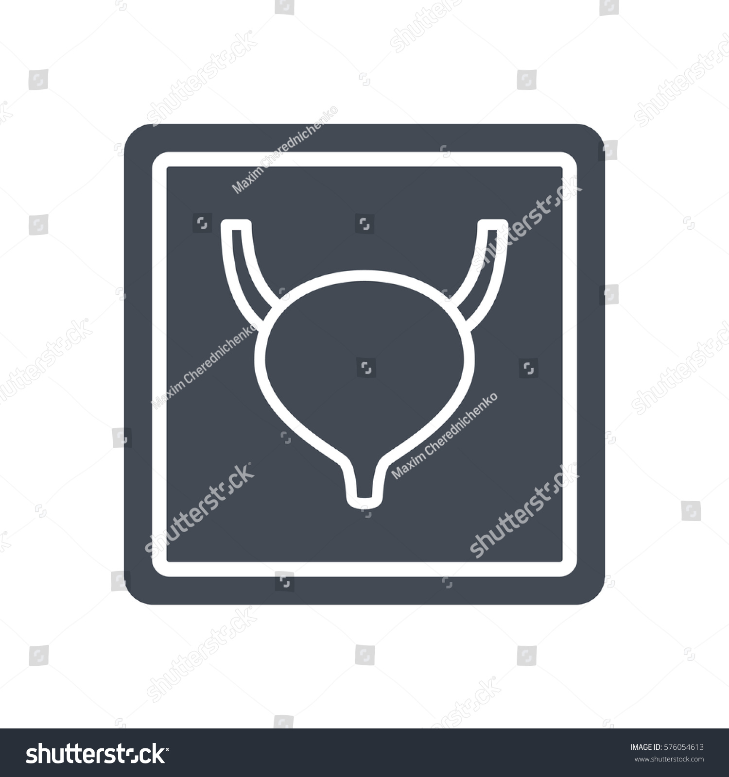 bladder icon on dark background clip art preview
