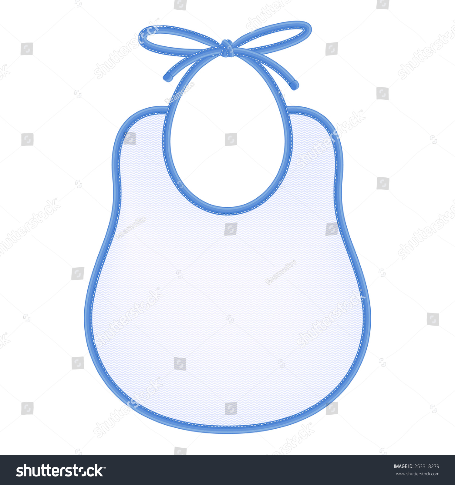 SVG of Blank baby bib with blue edging. Newborn clothes. svg