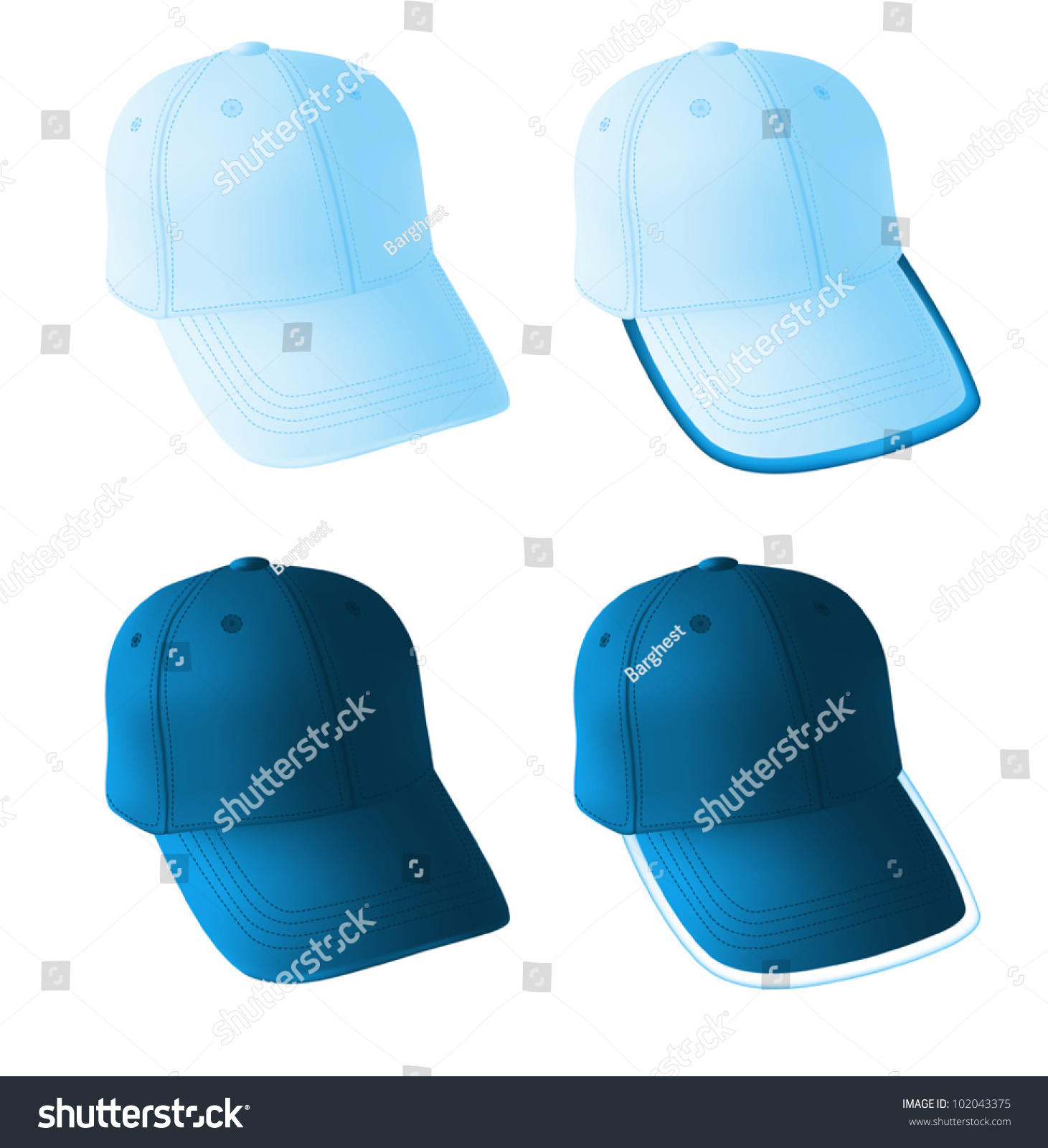 Blank Baseball Cap Template Stock Vector (Royalty Free) 102043375 ...