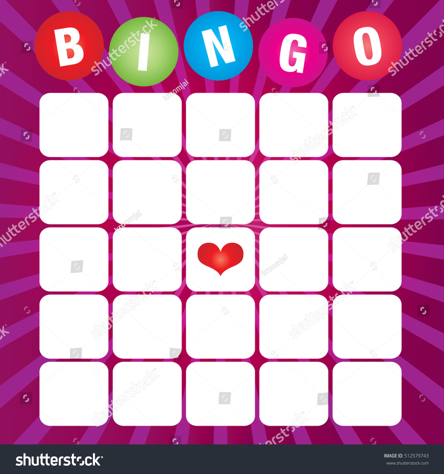 Blank Bingo Cards Vector Format Stock Vector 512579743 Shutterstock