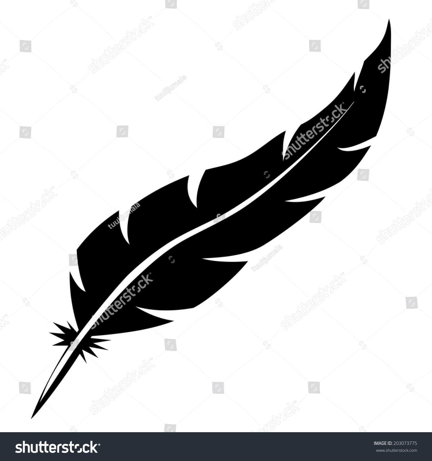 Blank Bird Feather Vector Shape Isolated On White Background ...