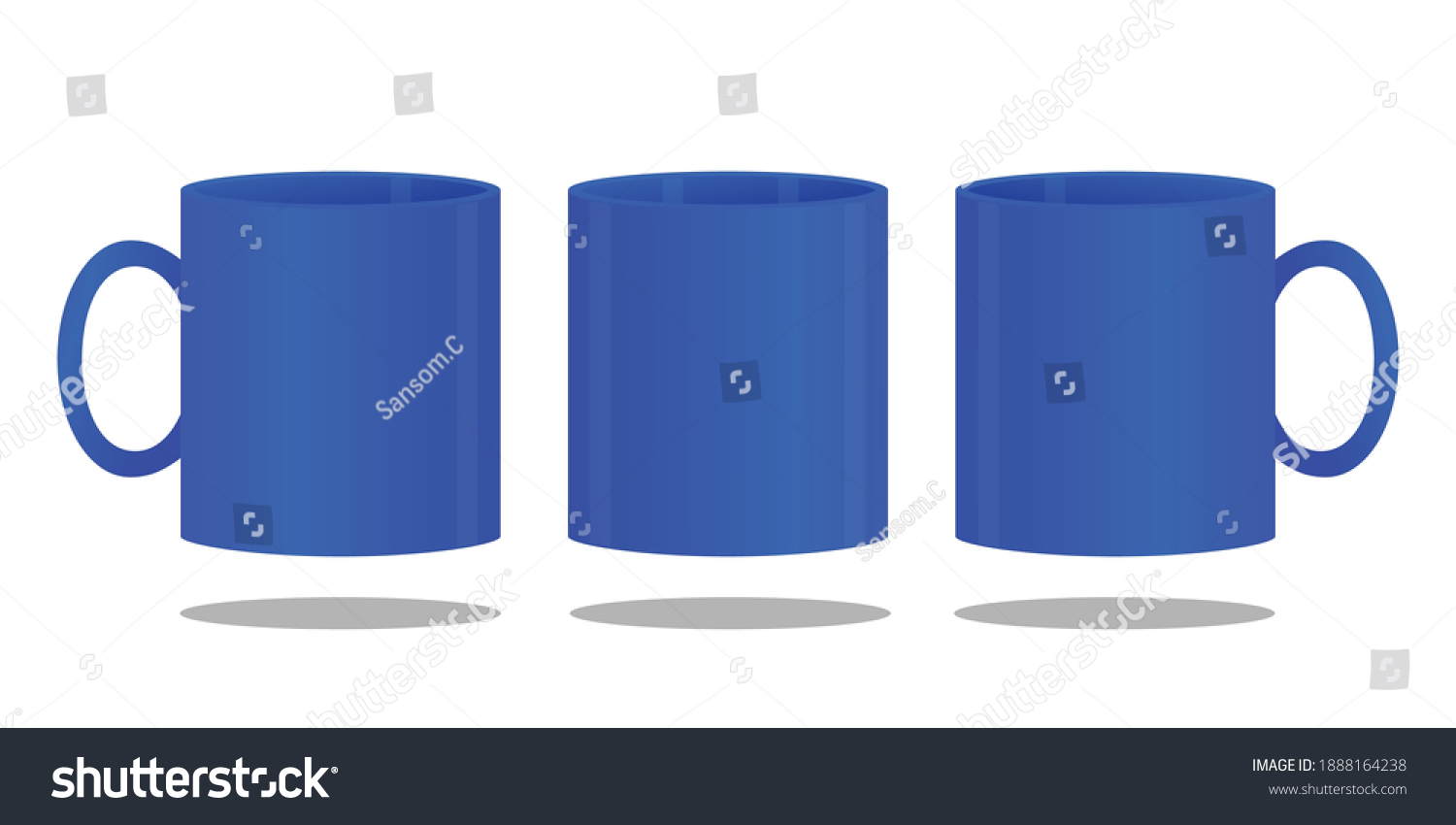 Blank Blue Ceramic Mug Template Vector Stock Vector (Royalty Free