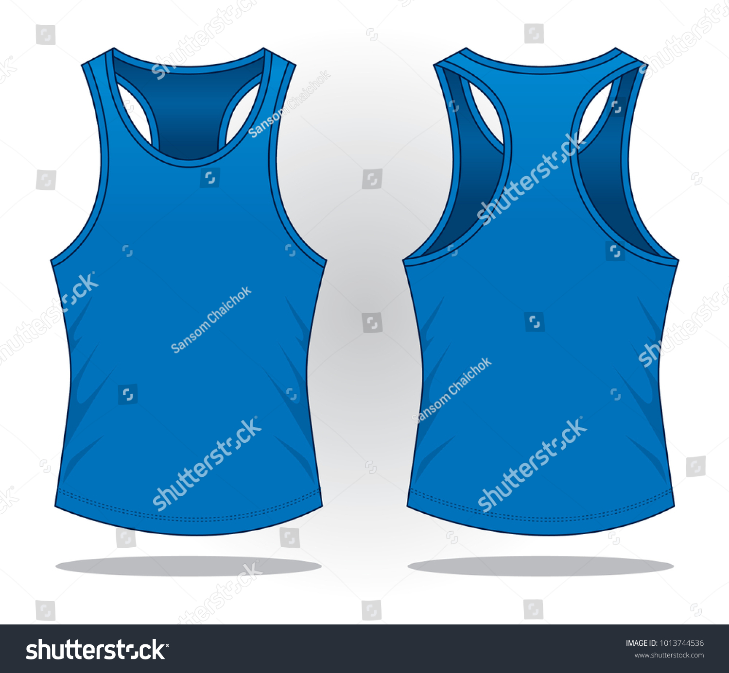 Blank Blue Tank Top Template Vectorfront Stock Vector (Royalty Free