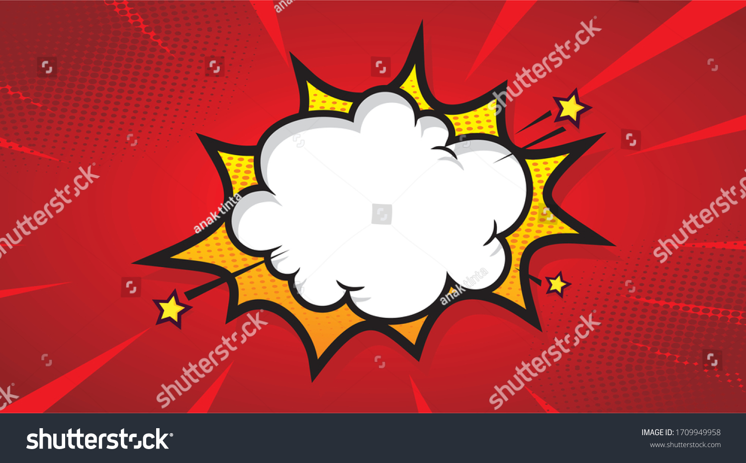 Blank Boom Speech Bubble Comic Book Stock Vector (Royalty Free) 1709949958