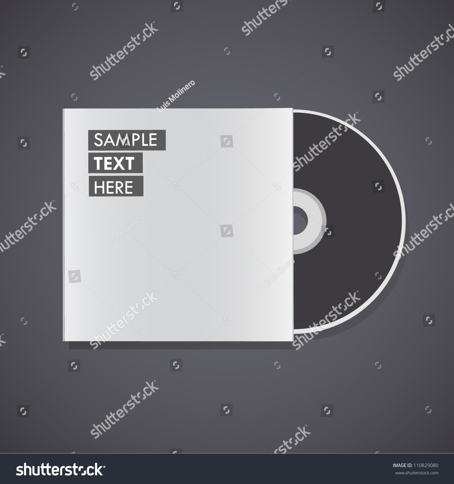 Blank Cd Isolated On Black Background Stock Vector (Royalty Free