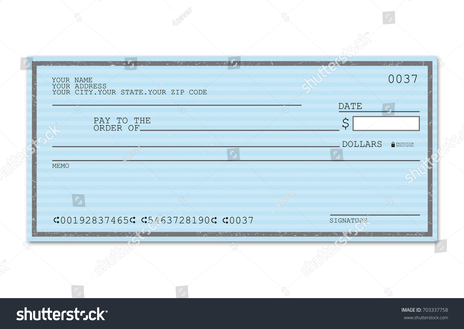 Blank Check Stock Vector (Royalty Free) 703337758 | Shutterstock