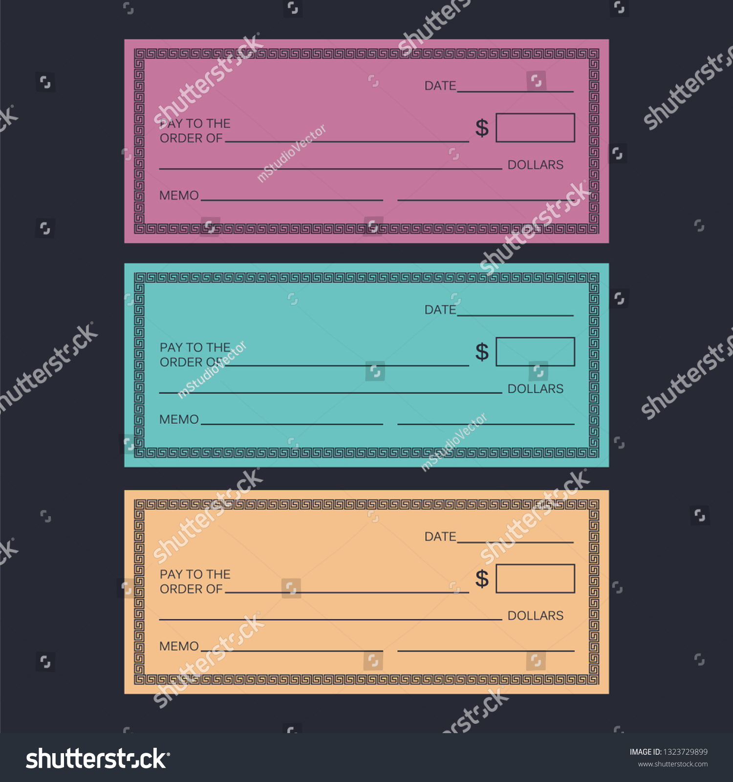 Blank Check Template Check Vector Template Stock Vector (Royalty Free ...