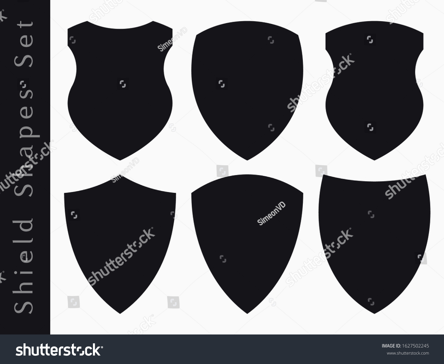 Blank Classic Medieval Shield Shapes Vector Stock Vector (Royalty Free ...