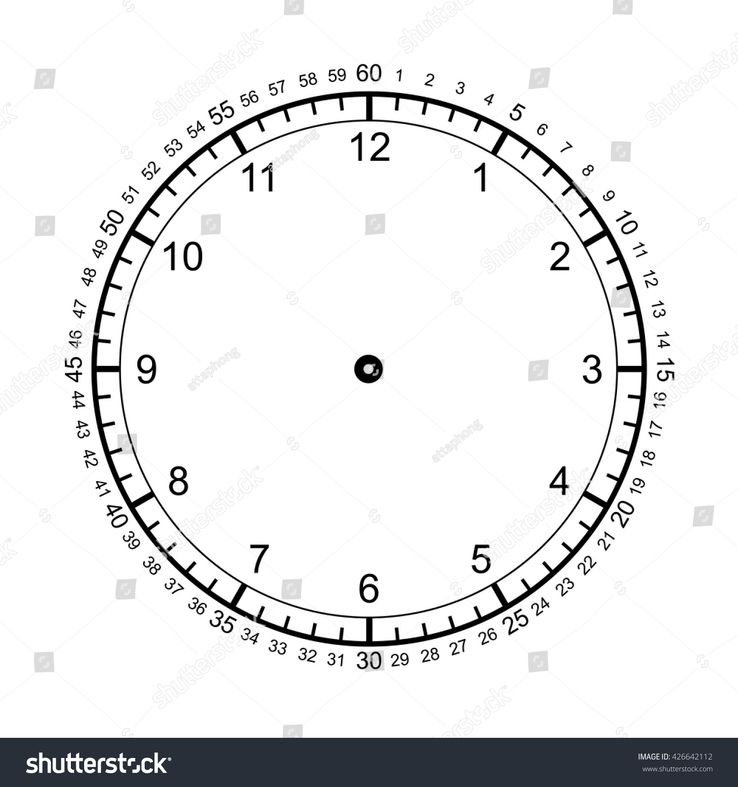 Blank Clock Vector Stock Vector (Royalty Free) 426642112