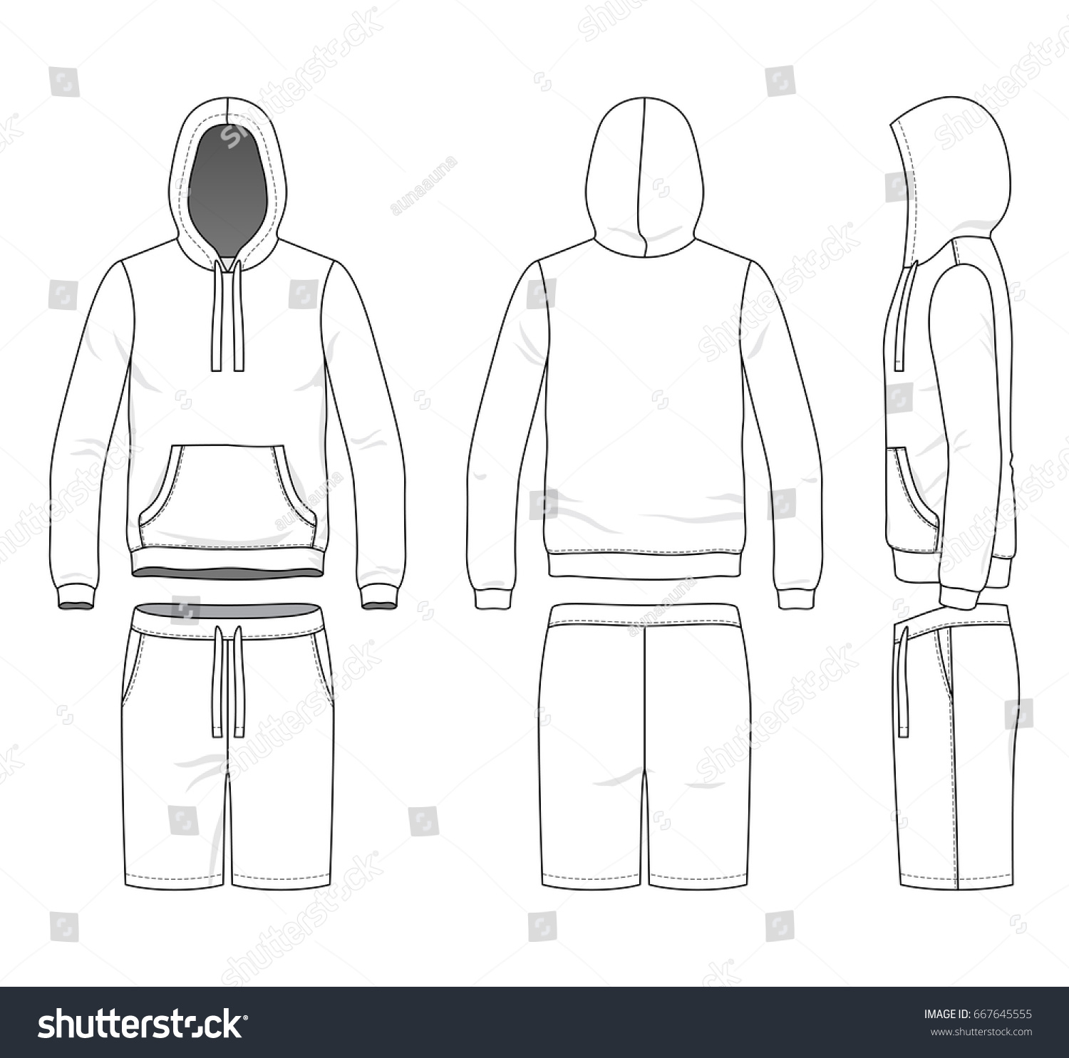 Blank Clothing Templates Vector Illustration Sweatshirt Stock Vector ...